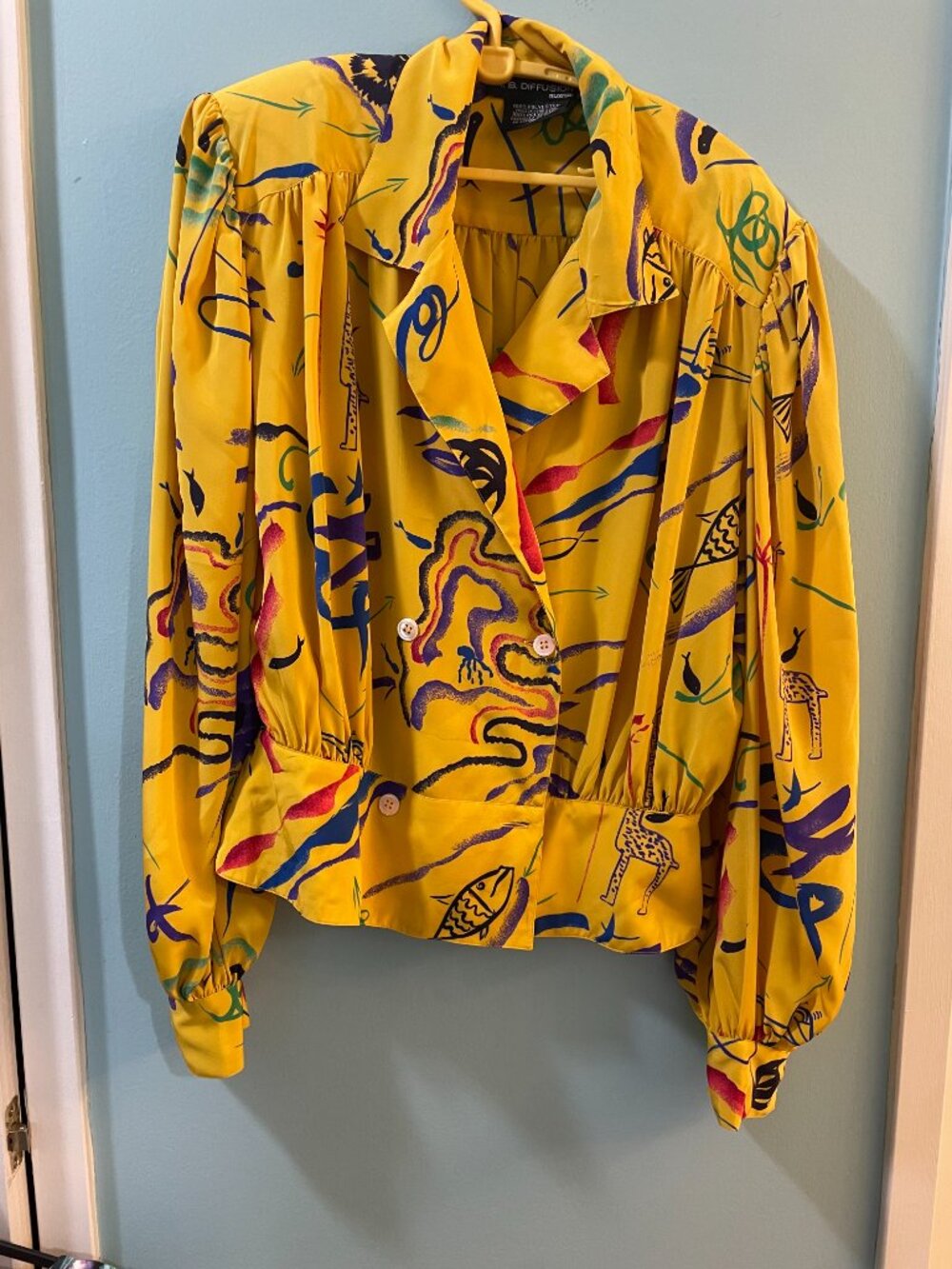 I.B. Diffusion Blouses Yellow Top, Size 8